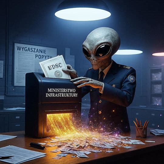 Ufoludek niszczy pismo z UDSC